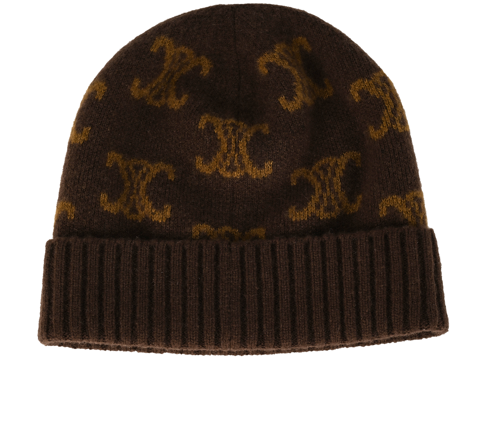 Celine Triomphe Beanie, &pound;190, Accessories, Brown, Cashmere, Back view